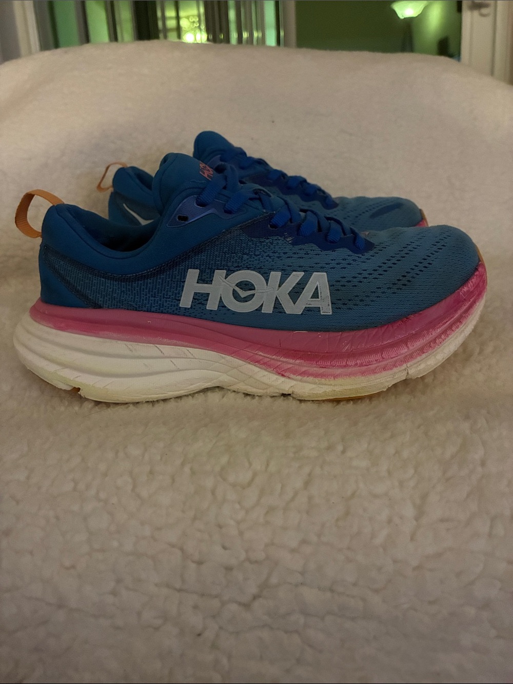 Hoka Blue and Pink Women's Running Shoes
